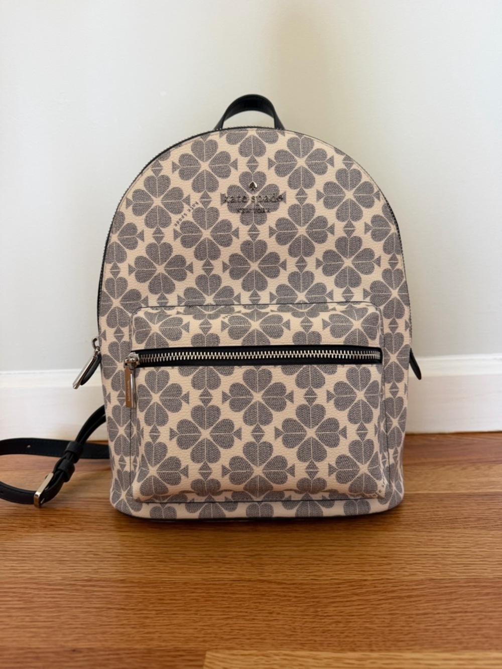 kate spade white and blue floral backpack